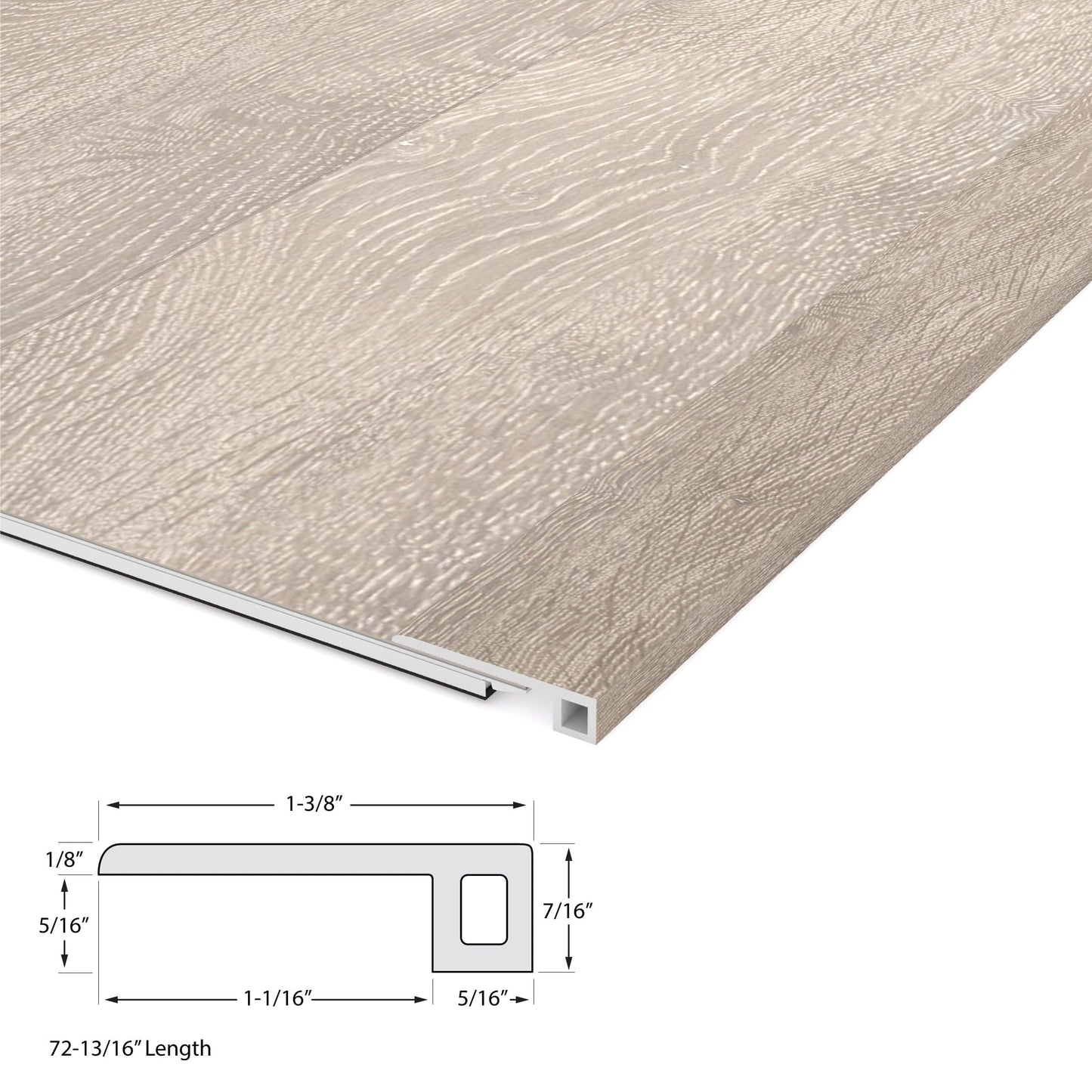 CALI Whitewater Oak 1.39-in x 72.83-in Vinyl Floor Threshold