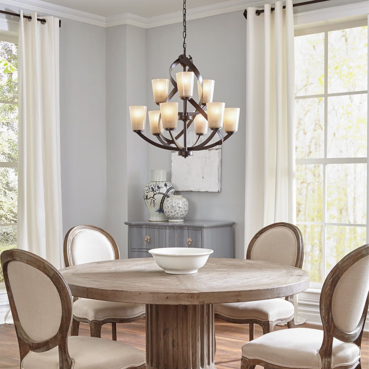 Kichler Layla 9-Light Brushed Nickel Modern/Contemporary Chandelier