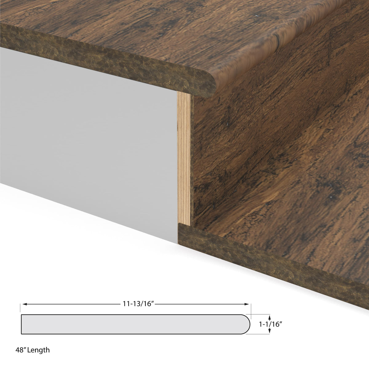 Cali Bamboo Fossilized 12-in x 48-in Napa Prefinished Bamboo Stair Tread