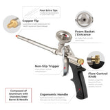 Intertool Foam Dispensing Gun - Aluminum Basket & Needle with 6mm Brass Tip image 2