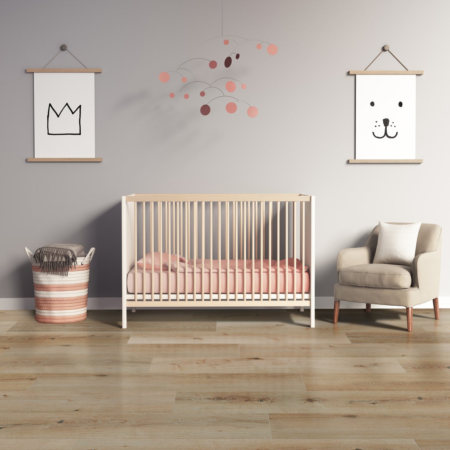 CALI Vinyl Pro with Mute Step Natural Elm 7-in Wide x 6-1/2-mm Thick Waterproof Interlocking Luxury Vinyl Plank Flooring (24.03-sq ft)