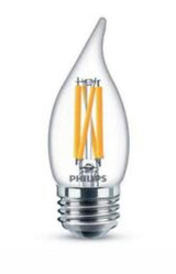 Philips 60-Watt Equivalent B11 Dimmable Edison LED Candle Light Bulb, Glass Bent Tip, Medium Base, Daylight 5000K, 6-Pack