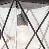 Kichler Argyle Weathered Zinc Outdoor Hanging Lantern with Clear Seeded Glass, 9.5 in. W x 16.75 in. H