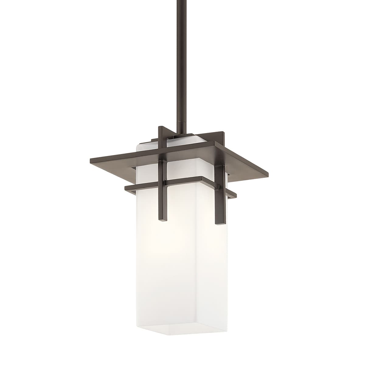 Kichler Caterham Olde Bronze Traditional Opal Glass Lantern Pendant Light