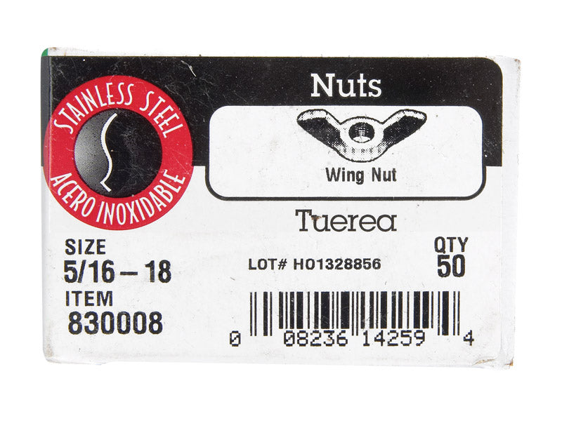 Hillman 5/16-18 Cold-Forged Stainless Steel USS Wing Nuts, 50-Pack
