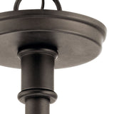 Kichler Joelson Olde Bronze Transitional Etched Glass Drum Convertible Pendant/Semi-Flush, 17.75 in.