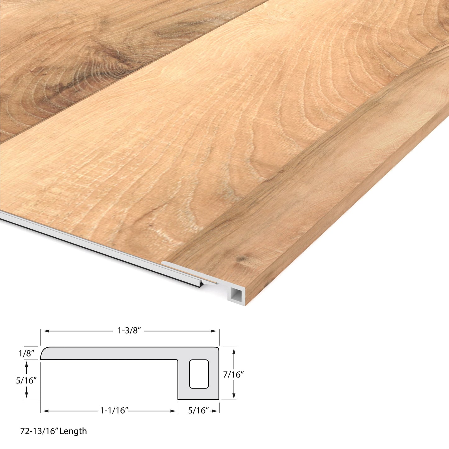 CALI North Shore Oak 1.39-in x 72.83-in Vinyl Floor Threshold