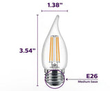 Philips 60-Watt Equivalent B11 Dimmable Edison LED Candle Bulb, Glass Bent Tip, E26 Medium Base, Daylight 5000K, 3-Pack