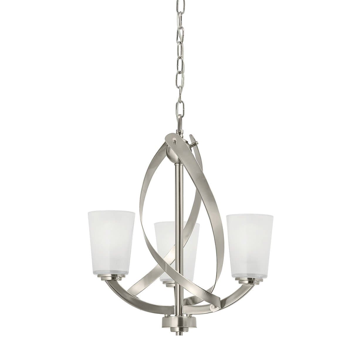 Kichler Layla 3-Light Brushed Nickel Modern/Contemporary Chandelier, 20 in H x 17.2 in Dia