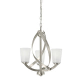 Kichler Layla 3-Light Brushed Nickel Modern/Contemporary Chandelier, 20 in H x 17.2 in Dia