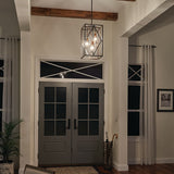 Kichler Solander Olde Bronze Traditional Clear Glass Geometric Pendant Light, 12"W x 20"H