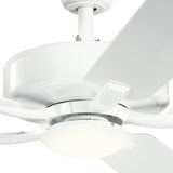 Kichler Basics Pro Designer 52-in Matte White Indoor/Outdoor Ceiling Fan with Light Kit & Remote, 5 Blades