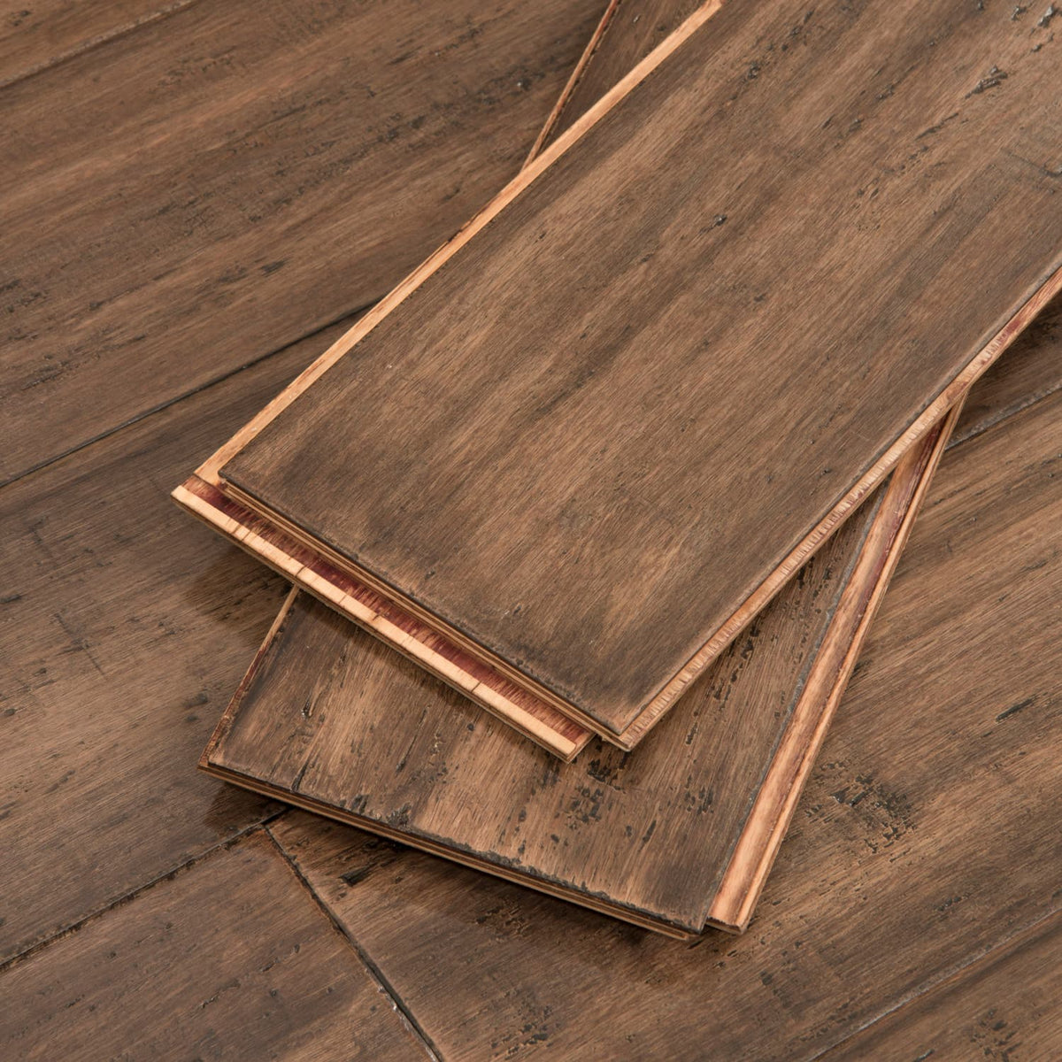 Cali Bamboo Eco-Engineered Prefinished Treehouse Bamboo Distressed Engineered Hardwood Flooring Sample