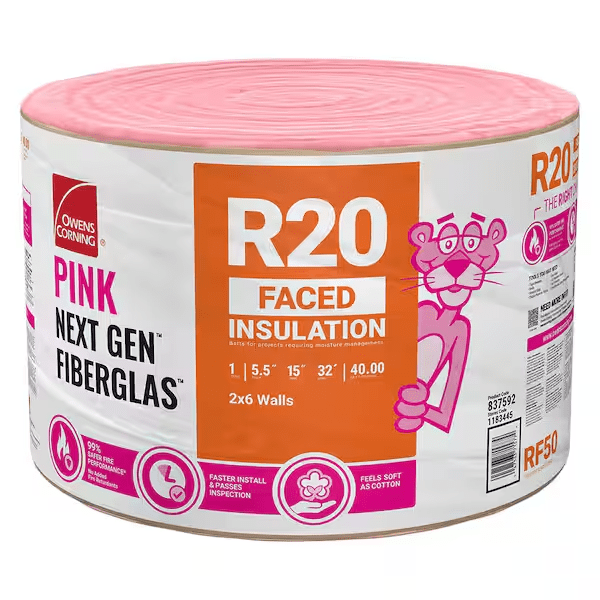 Owens Corning R-20 Kraft Faced 5.5 in. x 15 in. x 384 in. Continuous Roll Insulation (6 Rolls)
