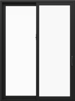 Pella Impervia Series 72-in x 80-in 4-9/16-in Low-E Argon Black Fiberglass Right-Hand Sliding Double Patio Door
