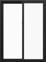 Pella Impervia Series 72-in x 80-in 4-9/16-in Low-E Argon Black Fiberglass Right-Hand Sliding Double Patio Door