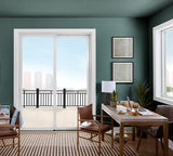 Pella Impervia Series 96-in x 80-in 4-9/16-in Low-E Argon White Fiberglass Right-Hand Sliding Double Patio Door