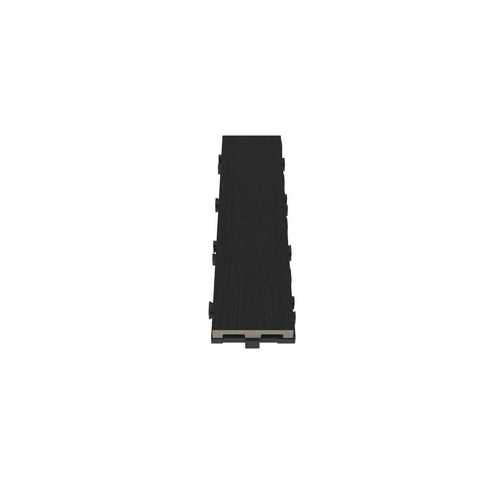 NewTechWood UltraShield Naturale 3 in. x 1 ft. Quick Composite Single Slat Deck Tile in Indian Ebony (4-Pieces per Box)