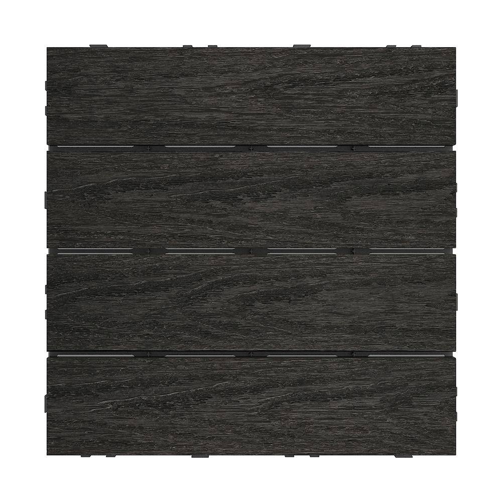 NewTechWood UltraShield Naturale 1 ft. x 1 ft. Quick Deck Outdoor Composite Deck Tile Sample in Indian Ebony
