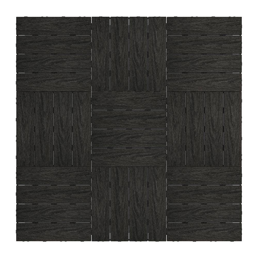 NewTechWood UltraShield Naturale 1 ft. x 1 ft. Quick Deck Outdoor Composite Deck Tile Sample in Indian Ebony