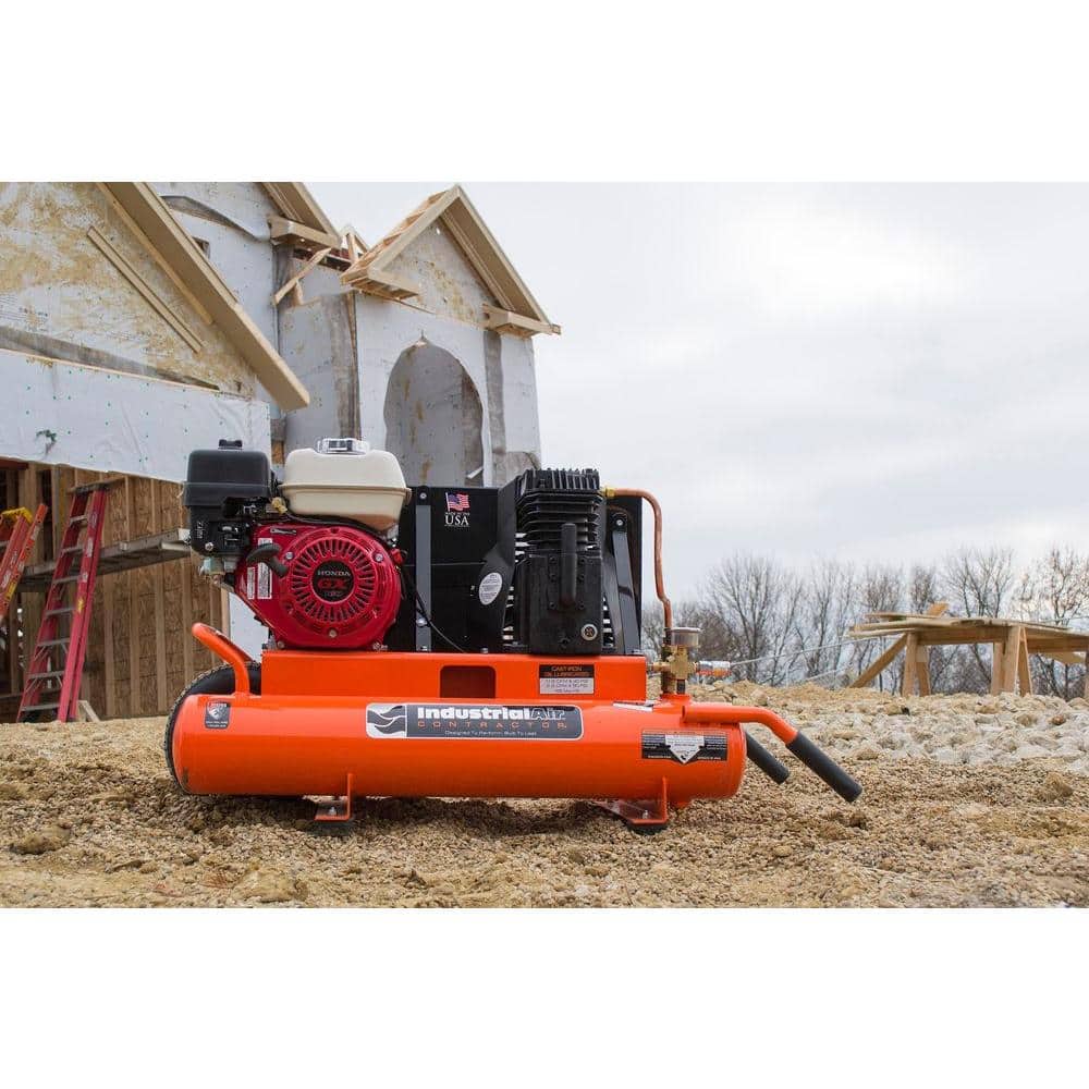Industrial Air 8 Gal. Portable Wheelbarrow Air Compressor with 5.5 HP Honda Gas Engine