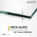 ANZZI HERALD Series 48 in. W x 58 in. H Frameless Hinged Tub Door, Brushed Nickel, with Towel Bar & Handle