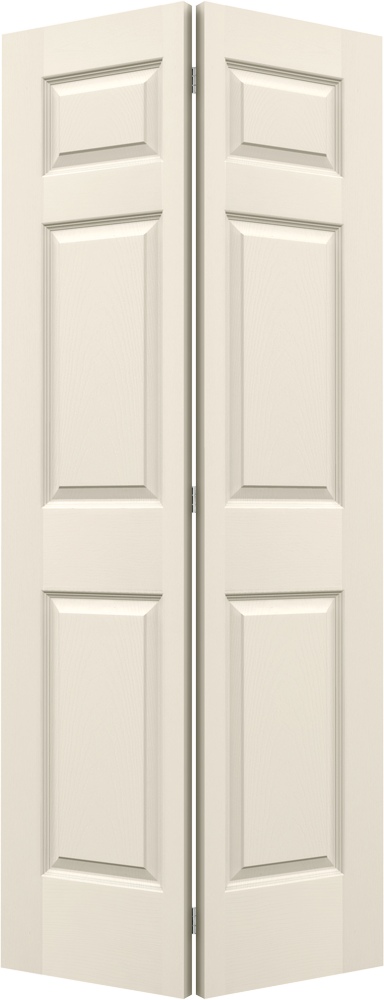 JELD-WEN Colonist 24-in x 80-in Cream-n-Sugar 6-Panel Prefinished Molded Composite Bifold Door (Hardware Included)