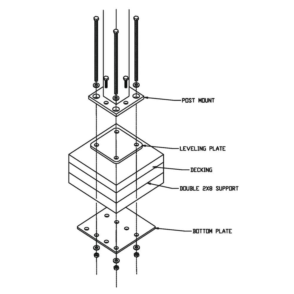 INTEX MILLWORK SOLUTIONS Mounting Hardware for Wood/Composite Application for INTEX Millwork Post Mount System