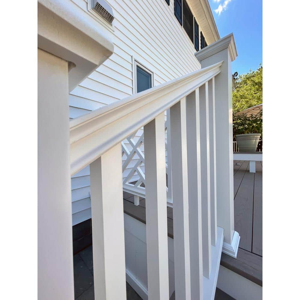 INTEX MILLWORK SOLUTIONS 96 in. Providence Stair Rail Kit with Reinforcements 18 Balusters Screws Hardware and Crush Blocks Stair/Rake Section