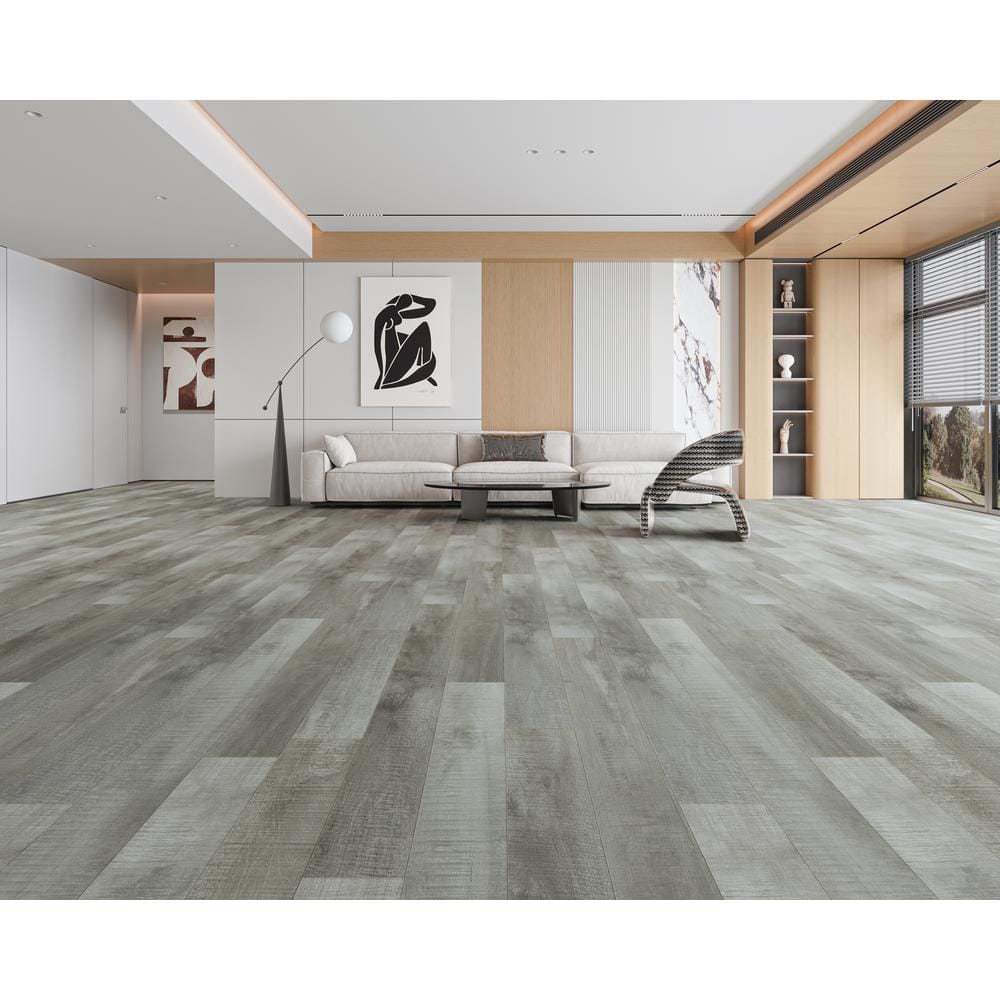 Montserrat Summa Intrepid Nickel 14 mm T x 7.75 in. W HDF Waterproof AC5 Click Lock Laminate Wood Flooring (23.09 sq. ft./case)