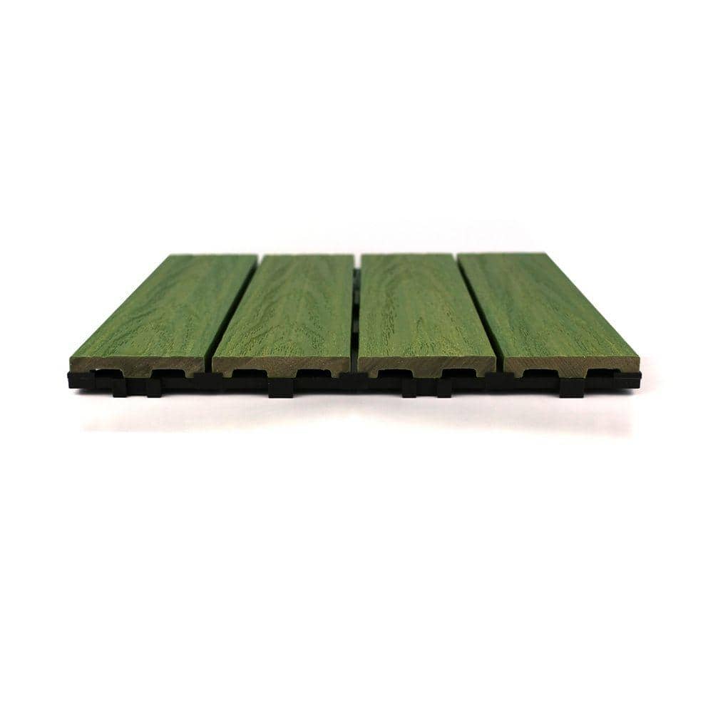 NewTechWood UltraShield Naturale 1 ft. x 1 ft. Quick Deck Outdoor Composite Deck Tile Sample in Irish Green