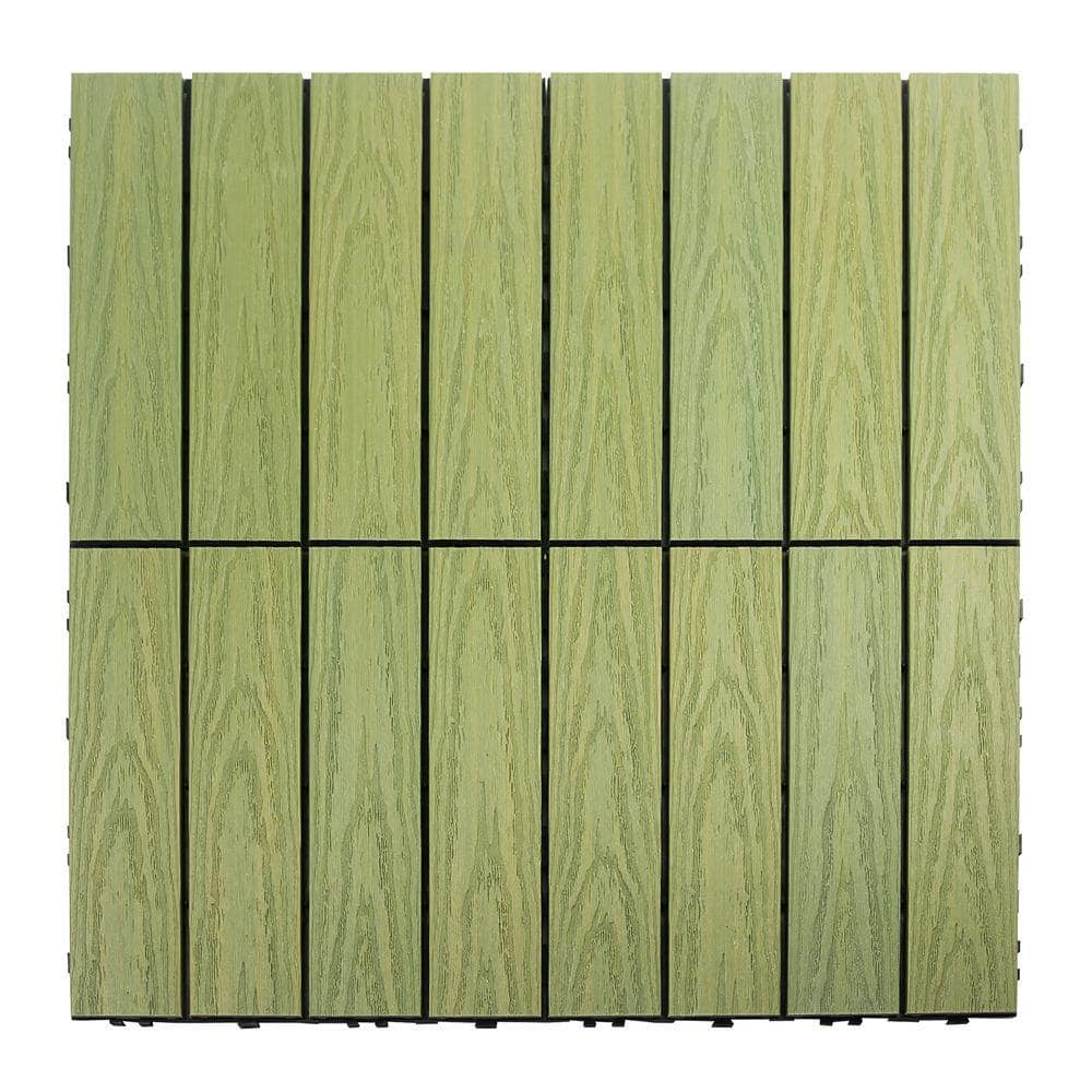 NewTechWood UltraShield Naturale 1 ft. x 1 ft. Quick Deck Outdoor Composite Deck Tile Sample in Irish Green
