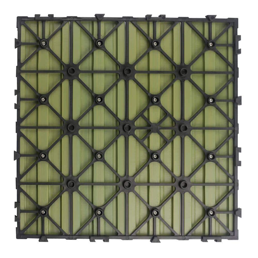 NewTechWood UltraShield Naturale 1 ft. x 1 ft. Quick Deck Outdoor Composite Deck Tile Sample in Irish Green
