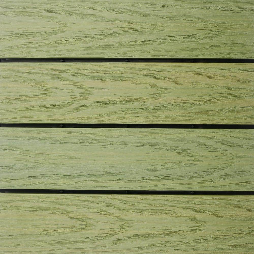 NewTechWood UltraShield Naturale 1 ft. x 1 ft. Quick Deck Outdoor Composite Deck Tile Sample in Irish Green