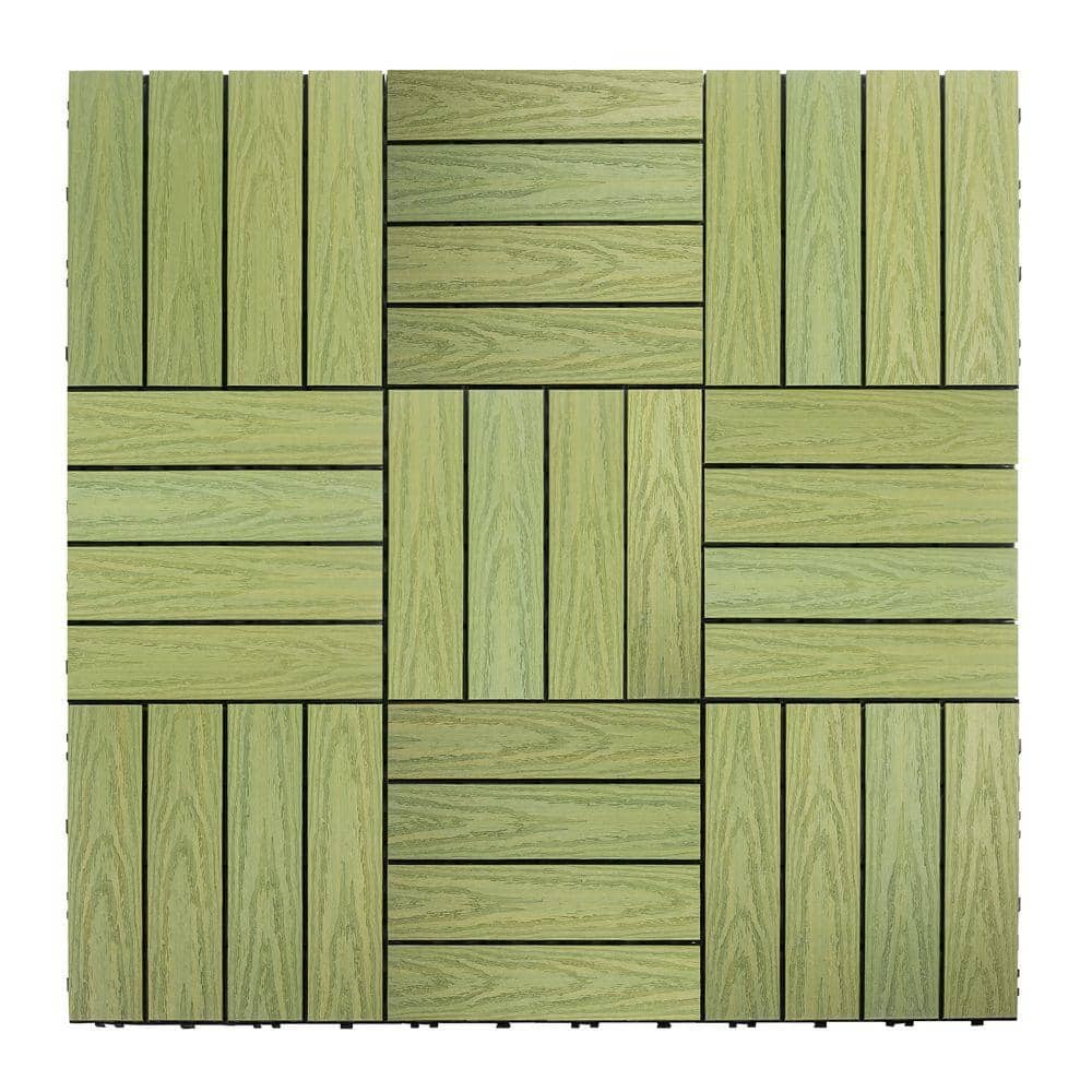 NewTechWood UltraShield Naturale 1 ft. x 1 ft. Quick Deck Outdoor Composite Deck Tile Sample in Irish Green