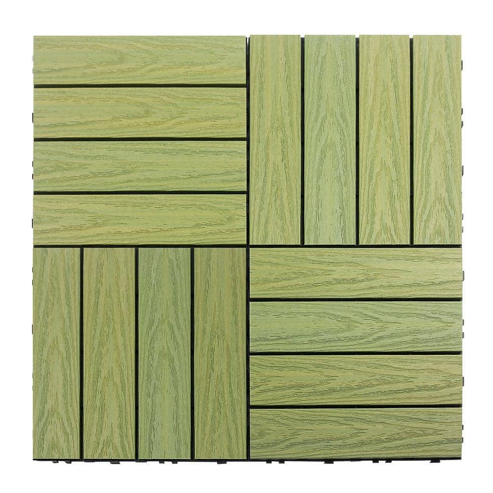 NewTechWood UltraShield Naturale 1 ft. x 1 ft. Quick Deck Outdoor Composite Deck Tile Sample in Irish Green