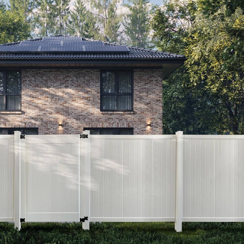 CREATIVE SURFACES 6 ft. x 6 ft. White Ivory Vinyl Privacy Fence Panel