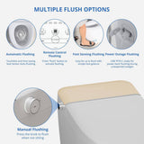 Relyblo Foot Sensing Elongated Bidet Toilet with Spa Spray - 1.27 GPF in Ivory Gold