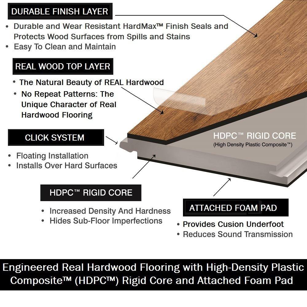 OptiWood Ivory Lace White Oak 2/7 in. T x 5 in. W Click Lock Wire Brushed Engineered Hardwood Flooring (16.7 sqft/case)