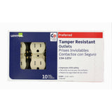 Leviton 15 Amp Tamper-Resistant Duplex Outlet, Ivory (10-Pack)