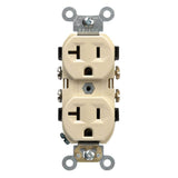 Leviton 20 Amp Commercial Grade Duplex Outlet, Ivory (125V, NEMA 5-20R)