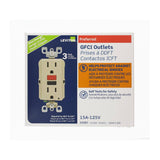 Leviton 15 Amp Self-Test SmartlockPro Slim Duplex GFCI Outlet, Ivory (3-Pack)