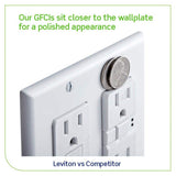 Leviton 20 Amp 125-Volt Duplex SmarTest Self-Test SmartlockPro Tamper-Resistant GFCI Outlet, Ivory (GFTR2-KI / R91-GFTR2-0KI)