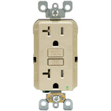 Leviton 20 Amp 125-Volt Duplex SmarTest Self-Test SmartlockPro Tamper-Resistant GFCI Outlet, Ivory (GFTR2-KI / R91-GFTR2-0KI)