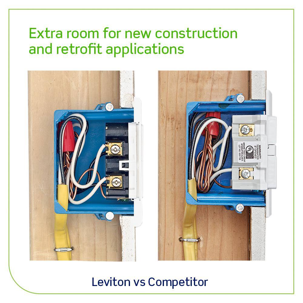 Leviton 20 Amp 125-Volt Duplex SmarTest Self-Test SmartlockPro Tamper-Resistant GFCI Outlet, Ivory (GFTR2-KI / R91-GFTR2-0KI)