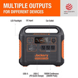 Jackery 1800-Watt Continuous/3600W Peak Solar Generator SG1500 with 2 Solar Panels 100W Push Button Start for Outdoors