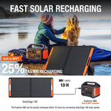 Jackery 1000-Watt Continuous Output, Solar Generator 880 Push Button Start Battery Generator with SolarSaga 100W Solar Panel