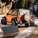Jackery 1000-Watt Continuous Output, Solar Generator 880 Push Button Start Battery Generator with SolarSaga 100W Solar Panel