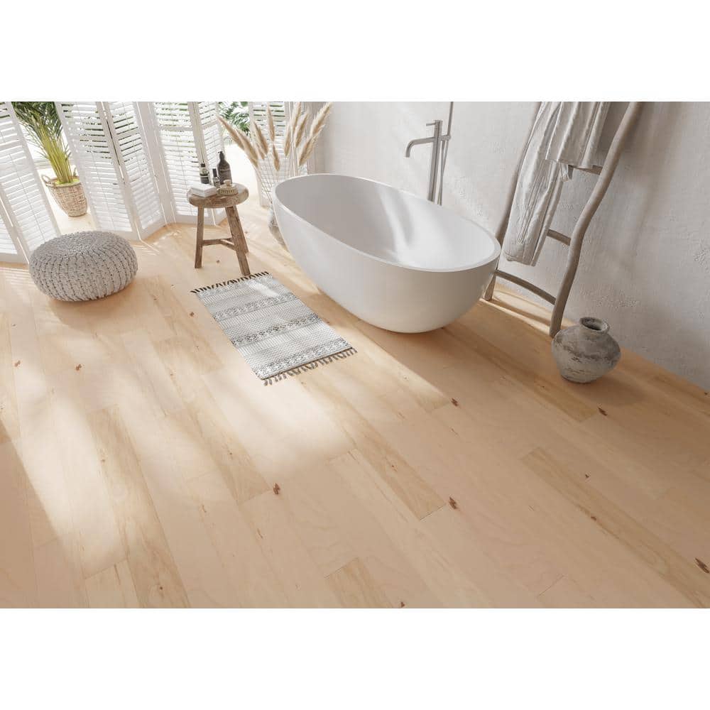 ACQUA FLOORS Jacoby Hickory 1/4 in. T x 5 in. W Click Lock Wire Brushed Engineered Hardwood Flooring (16.7 sq.ft./case)
