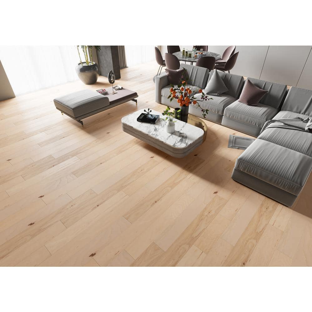 ACQUA FLOORS Jacoby Hickory 1/4 in. T x 5 in. W Click Lock Wire Brushed Engineered Hardwood Flooring (16.7 sq.ft./case)